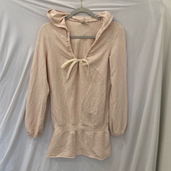 ATHLETA Hooded drawstring light pink sweatshirt top - Picture 1 of 6